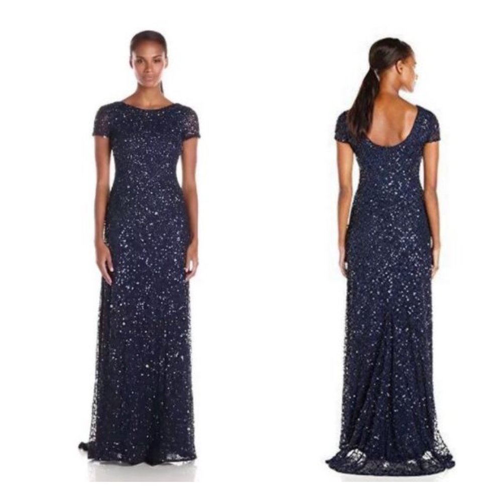 JCP One by Eight- Navy Sequin Gown